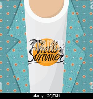 Hallo Sommer Shirt-Vektor-Illustration Stock Vektor