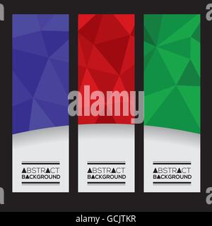 Satz von drei bunten geometrischen vertikale Banner-Vektor-Illustration Stock Vektor