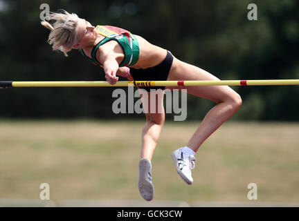 Leichtathletik - Aviva European Trials und UK Championships - Tag zwei - Alexander Stadium. Stephanie Pywell tritt im Frauen-Hochsprung während der Aviva European Trials und UK Championships im Alexander Stadium, Birmingham, an. Stockfoto