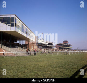 Pferderennen - Newbury Racecourse. Gesamtansicht der Newbury Racecourse, Bekshire. Stockfoto