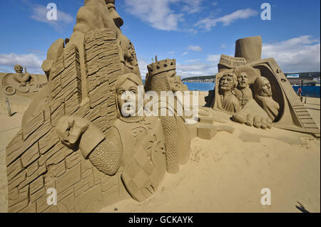 Weston-super-Mare Sandskulpturenfestival Stockfoto