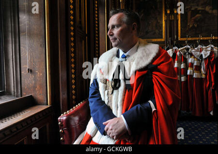 Der ehemalige Direktor der Kommission für Pressebeschwerden, Guy Black, im Robing Room des Westminster Palace, nachdem er als konservativer Peer seinen Platz im House of Lords, London, übernommen hatte. Stockfoto