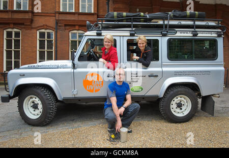 Forscher, Dokument lebt von Menschen, die auf Bruchlinien Stockfoto