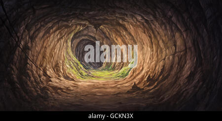 Tunnel im Inneren der Höhle Stockfoto