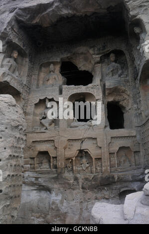 Kleine Höhle, Yungang Grotten, Datong, Shanxi, China Stockfoto