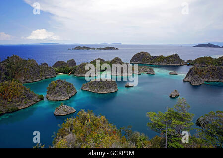 Blick über Pianemo. FAM, Raja Ampat, Indonesien Stockfoto