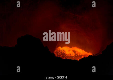 Vulkanische Aktivität am Vulkan Masaya, Nicaragua Stockfoto