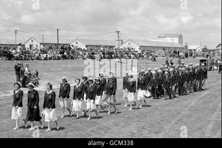 Vierte britische Empire Spiele - Öffnung Zeremonie Praxis - Eden Park, Auckland Stockfoto