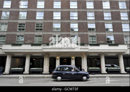 Gesamtansicht des Churchill Hyatt Regency Hotels im Zentrum von London. Stockfoto