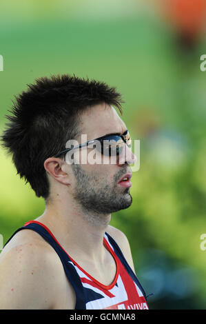 Leichtathletik - IAAF Europameisterschaften 2010 - Tag zwei - Olympiastadion. Der britische Martyn Rooney vor dem 400-m-Halbfinale der Männer Stockfoto