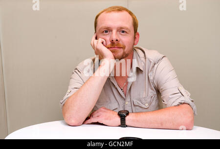 Simon Pegg lanciert sein neues Buch Nerd Do Well, im Random House in London. Stockfoto