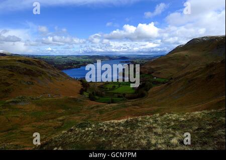 Ullswater aus Stahl Knotts anzeigen Stockfoto