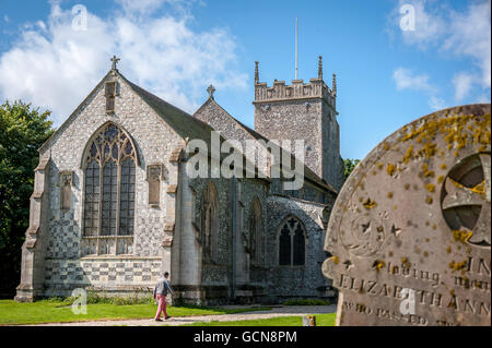 Die Allerheiligen-Kirche in Burnham Thorpe, Norfolk, Geburtsort von Horatio Nelson. Stockfoto