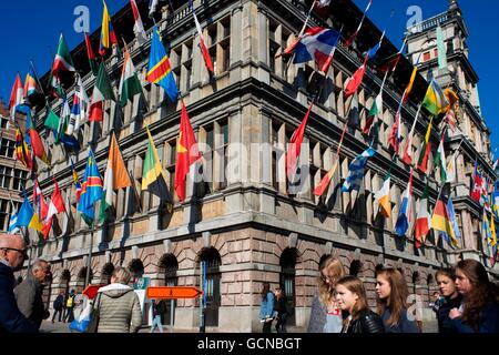 Rathaus Antwerpen Flandern Belgien. Stockfoto