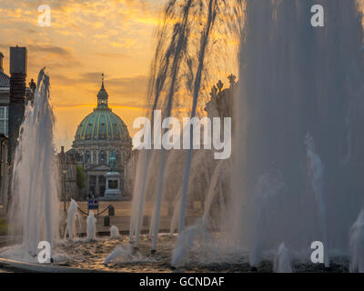 Die Marmorkirche, Brunnen, Kopenhagen, Dänemark, Skandinavien, Nordeuropa, Europa Stockfoto