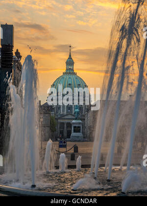 Die Marmorkirche, Brunnen, Kopenhagen, Dänemark, Skandinavien, Nordeuropa, Europa Stockfoto