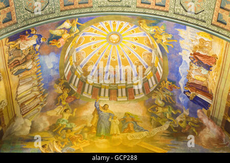 Rom - 10. März 2016: The St. Joseph der Patron der universalen Kirche Deckengemälde (1957-1965) Stockfoto