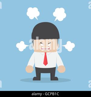 Wütend Geschäftsmann explodieren seine Emotionen, Stress und Ärger Steuerungskonzept problem Stock Vektor