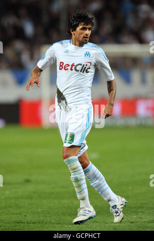 Fußball - Französische Premiere Division - Marseille / Sochaux - Stade Velodrome. Lucho Gonzalez, Olympique de Marseille Stockfoto