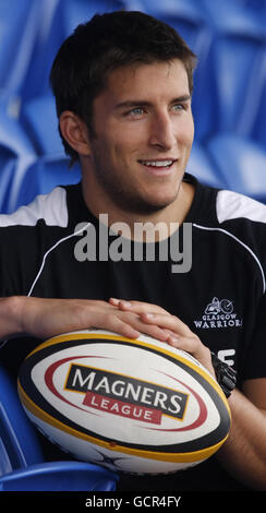 DTH van der Merwe von Glasgow Warriors im Anschluss an die Pressekonferenz im Scotstoun Sports Complex, Glasgow. Stockfoto