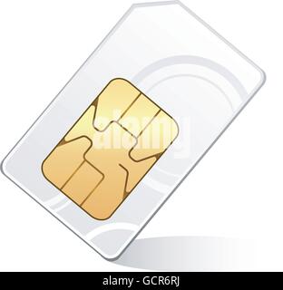 SIM-Karte isoliert auf weiss Stock Vektor