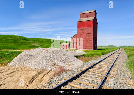 Alte Getreide Verteilung Pflanze, Alberta, Kanada Stockfoto