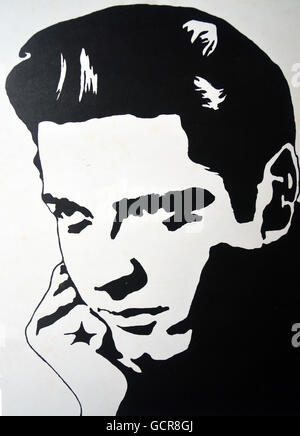 50er Jahre Rock und Roll Star Eddie Cochran von der Rückseite seines "Cherished Memories" Record Albums Bild Stockfoto