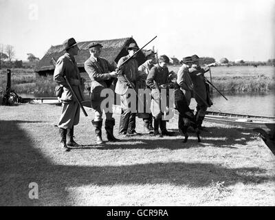 Jagd - Duck Shoot - Norfolk Broads Stockfoto