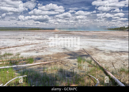 Den Toten Rand der GrandPrismatic Feder, Yellowstone-Nationalpark, Wyoming Stockfoto