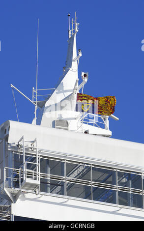 Queen Elizabeth II nennt Cunards neuestes Kreuzfahrtschiff, die Queen Elizabeth. Stockfoto