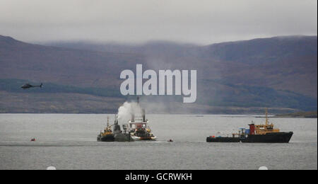 HMS Astute läuft auf Grund Stockfoto