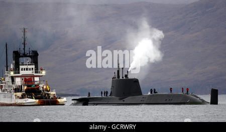 HMS Astute läuft auf Grund Stockfoto