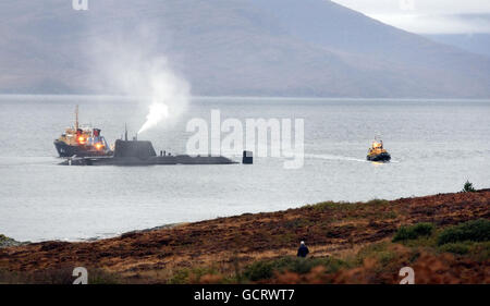 HMS Astute läuft auf Grund Stockfoto