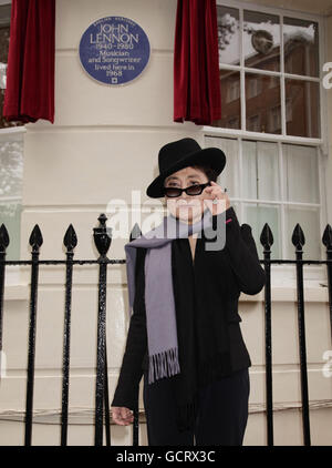 John Lennon blaue Plakette Stockfoto