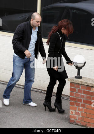 Cheryl Cole kommt zu den X Factor Proben in den Fountain Studios in Wembley. Stockfoto