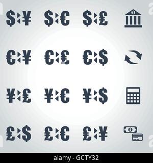 Vektor schwarze Bank-Icon-set Stock Vektor