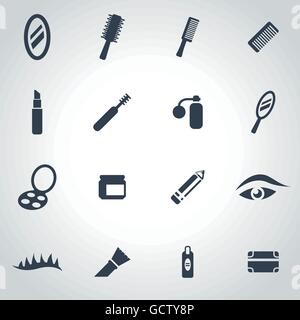 Vector schwarz Kosmetik-Icon-set Stock Vektor