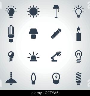 Vektor-Schwarzlicht-Icon-set Stock Vektor