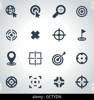 Vector schwarz-Ziel-Icon-set Stock Vektor