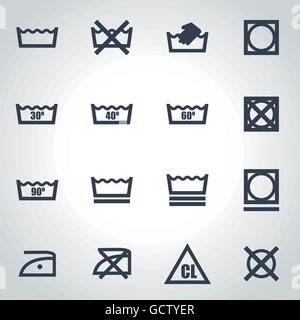 Vektor schwarz waschen Schilder-set Stock Vektor