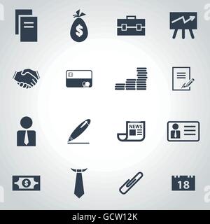 Vektor schwarzen Business-Icon-set Stock Vektor