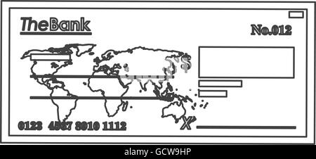 Bankscheck Symbol-Line-design Stock Vektor