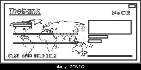 Bankscheck Symbol-Line-design Stock Vektor
