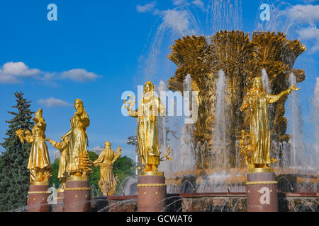 Fontäne Freundschaft der Völker, WDNCh, Moskau, Russland Stockfoto