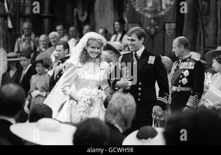 Royalty - Herzog und die Herzogin von York Hochzeit - Westminster Abbey Stockfoto