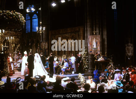 Royalty - Herzog und die Herzogin von York Hochzeit - Westminster Abbey Stockfoto