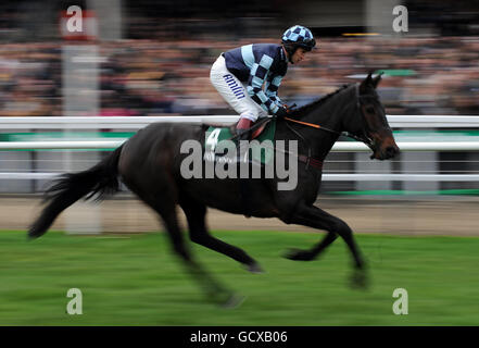 Pferderennen - The Open Sunday - Cheltenham Racecourse. Richard Johnson über Captain Chris wird für die Novizen-Chase der Independent Newspaper eingesetzt Stockfoto