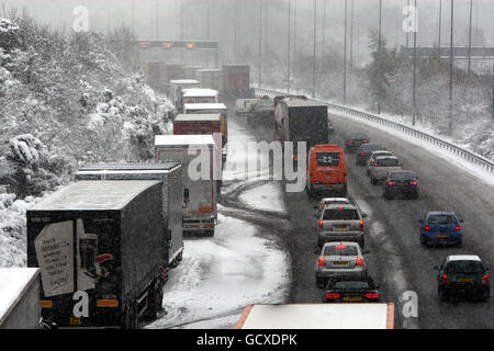 1. Dezember Winterwetter Stockfoto