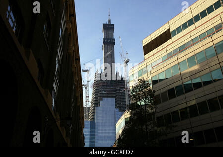 Shard-Gebäude. Das im Bau befindliche Shard-Gebäude, 32 London Bridge Street, Southwark, London. Stockfoto