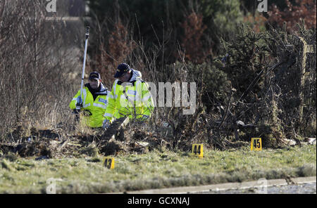 Zwei Tote bei Absturz in Milltown Stockfoto